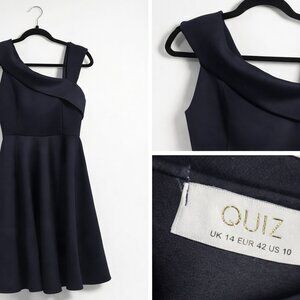 Chic One Shoulder Navy Dress